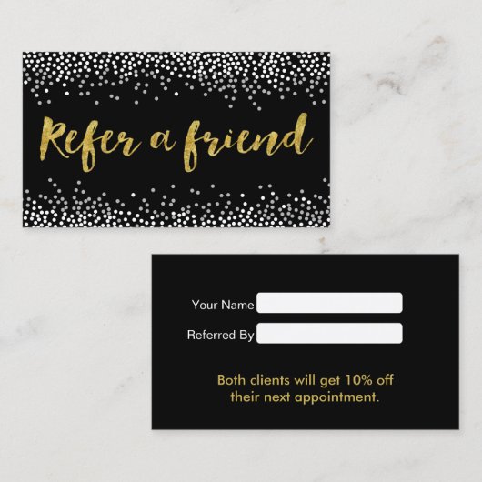 友人の紙吹雪ドットモダン参照を参照 紹介カード (正面/裏面)