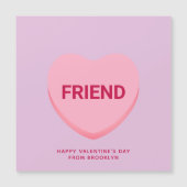 友人の紫色の会話ハートバレンタインデーのカード (正面)