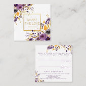 友人の紫色の花の紹介の顧客カードを参照して下さい スクエア名刺 (正面/裏面)