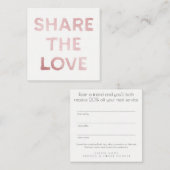 友人の紹介のサロンの顧客カード・セットを参照して下さい 紹介カード (正面/裏面)