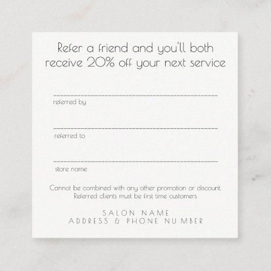 友人の紹介の顧客の虹のハートカードを参照して下さい 紹介カード (裏面)