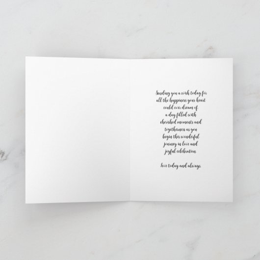 友人の結婚式の日おめでとう カード (内部)