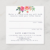 友人の花の紹介のサロンの顧客カードを参照して下さい スクエア名刺 (裏面)