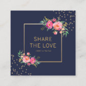 友人の花の紹介のサロンの顧客カードを参照して下さい スクエア名刺 (正面)