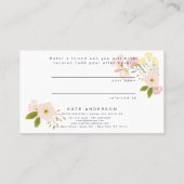 友人の花の紹介のサロンの顧客カードを参照して下さい 名刺 (裏面)