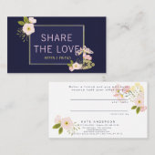 友人の花の紹介のサロンの顧客カードを参照して下さい 名刺 (正面/裏面)