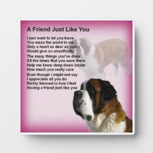 友人の詩のプラーク – St Bernard Dog Design フォトプラーク