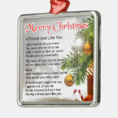 友人の詩-クリスマスのデザイン メタルオーナメント (左)