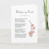 友人の詩、真の友最高の人の引用文カード カード (正面)