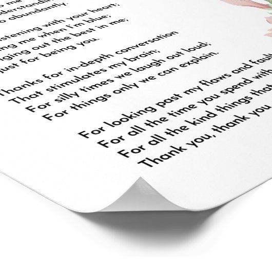 友人の詩、真の最高の友人の贈り物の引用文 ポスター (角)