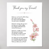 友人の詩、真の最高の友人の贈り物の引用文 ポスター (正面)