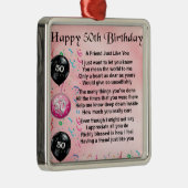 友人の詩-第50誕生日 メタルオーナメント (右)