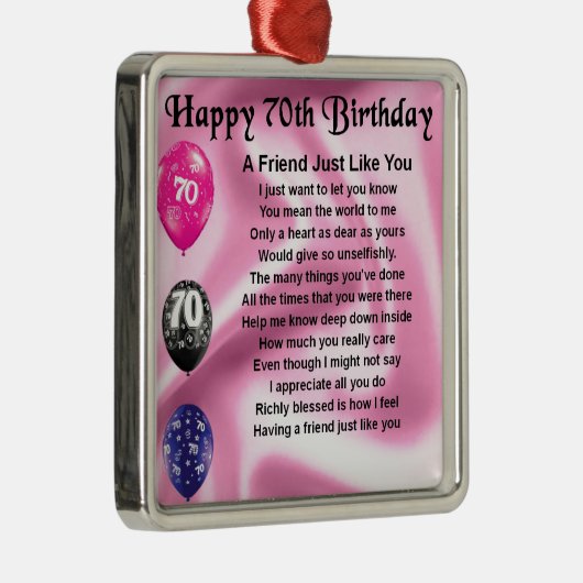 友人の詩-第70誕生日 メタルオーナメント (右)