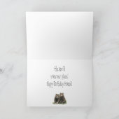 友人の誕生日の水彩画くま、かわいい動物 カード (内部)