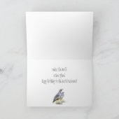 友人の誕生日の水彩画のカンムリウズラの鳥 カード (内部)
