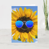 友人の誕生日ひまわりサングラス カード (正面)