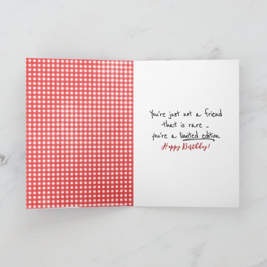 友人の誕生日スティックのフィギュアガールオンギンガム カード (内部)