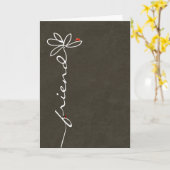 友人の誕生日デイジーと茶色のカードのラディバグ カード (黄色い花)