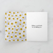 友人の誕生日デイジーと黒のレディーバグ カード (内部)