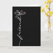 友人の誕生日デイジーと黒のレディーバグ カード (黄色い花)