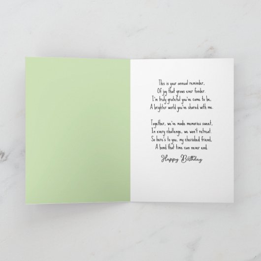 友人の誕生日眠い猫と赤いマグカップ カード (内部)