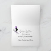 友人の誕生日 – チューリップとワイン カード (内部)