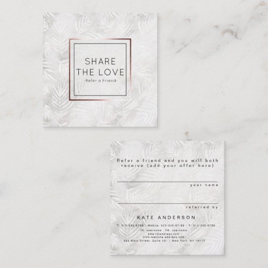 友人の銀のシュロの葉の紹介のサロンを参照して下さい スクエア名刺 (正面/裏面)