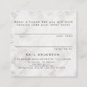 友人の銀のシュロの葉の紹介のサロンを参照して下さい スクエア名刺 (裏面)