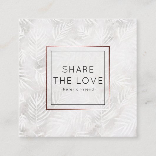 友人の銀のシュロの葉の紹介のサロンを参照して下さい スクエア名刺 (正面)