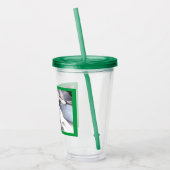 友人の隣で休んでいる疲れた犬の最高の写真 アクリルタンブラー (左)