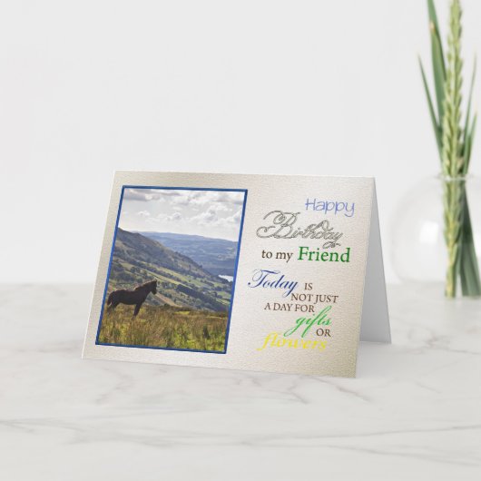 友人の馬の誕生日カード。 カード (正面)