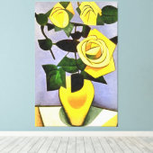 友人の黄色のバラ幾何学的抽象芸術 キャンバスプリント (インサイチュ (ウッドフロア))