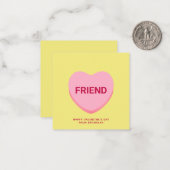 友人の黄色の会話ハートバレンタインデー ノートカード (正面/裏面インサイチュ)