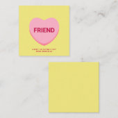 友人の黄色の会話ハートバレンタインデー ノートカード (正面/裏面)