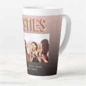 友人の黒茶色の写真のバラ金ゴールド カフェラテマグ (右アングル)