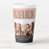 友人の黒茶色の写真のバラ金ゴールド カフェラテマグ (正面)