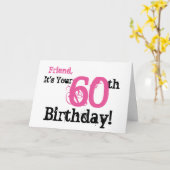 友人の60歳の誕生日の挨拶は黒とピンク。 カード (黄色い花)