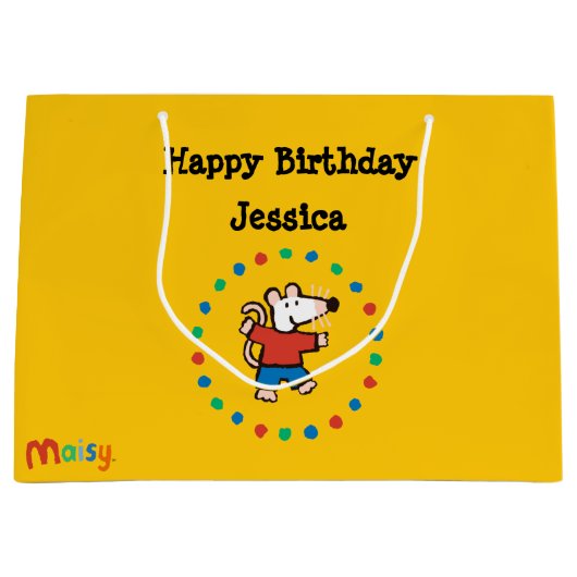 友人のMaisyの私の誕生日 ラージペーパーバッグ (正面)