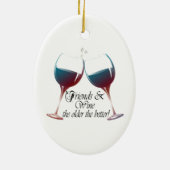 友人はより古いワインを飲み、よりよいワインの芸術 セラミックオーナメント (裏面)