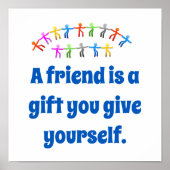 友人はギフトである – 友情引用文 ポスター (正面)