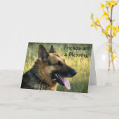 友人はドイツの羊飼賛美い犬のカードだ カード (黄色い花)