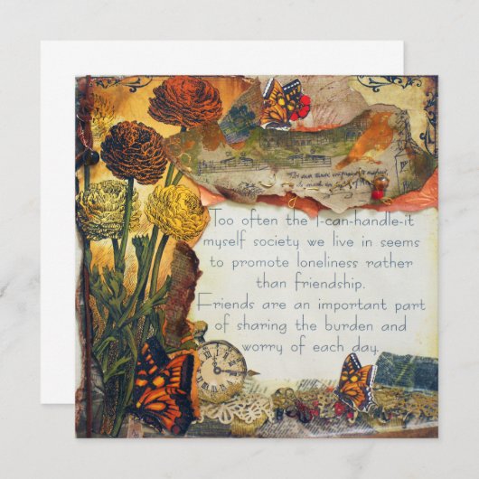 友人はミックスメディアアートコラージュが重要 (正面/裏面)