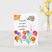 友人は人生のグリーティングカードの太陽の光 カード (黄色い花)