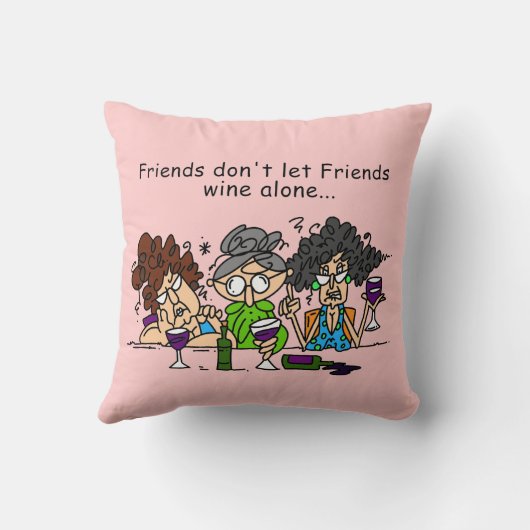 友人は単独で友人のワインを許可しません クッション (裏面)