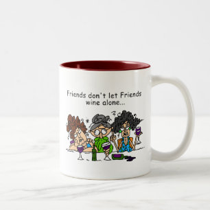 友人は単独で友人のワインを許可しません ツートーンマグカップ