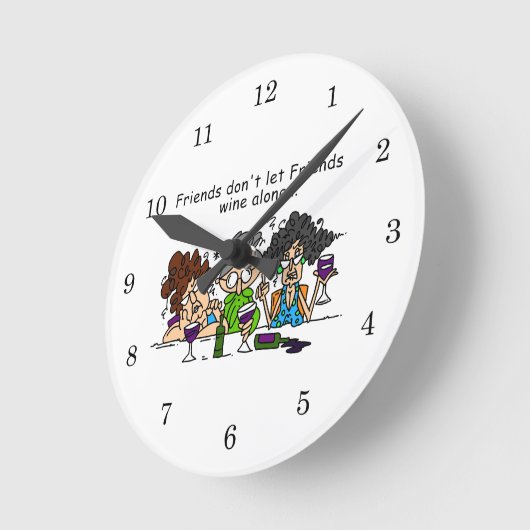 友人は単独で友人のワインを許可しません ラウンド壁時計 (傾斜)