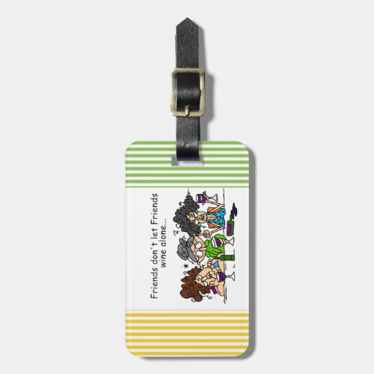 友人は単独で友人のワインを許可しません ラゲッジタグ (正面縦)