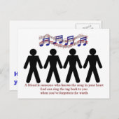 友人は君の歌を知っているハート ポストカード (正面/裏面)