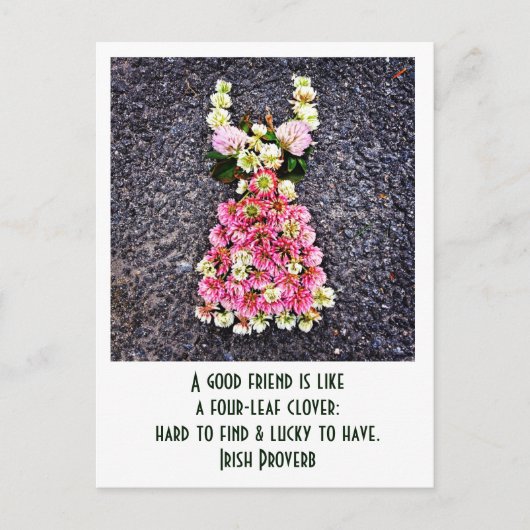 友人は四つ葉のクローバーのようなものだ… ポストカード (正面)