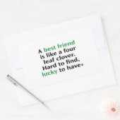 友人は四つ葉のクローバーのよう 長方形シール (封筒)